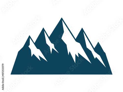 Minimalist Mountain Range Silhouette Icon