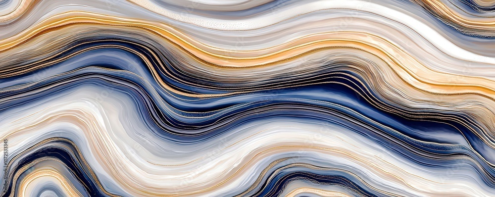 Abstract Wavy Lines in Earthy Tones Featuring Blends of Blue, Gold, and White for Modern Home Decor or Creative Backgrounds Abstract Wavy Lines in Earthy Tones Featuring Blends of Blue, Gold, and White for Modern Home Decor or Creative Backgrounds