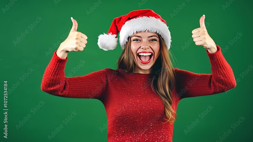 christmas woman in santa hat christmas woman in santa hat