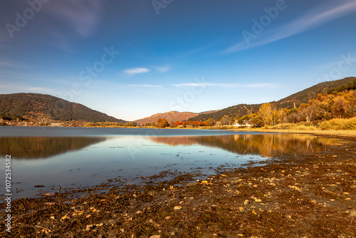 Autumn landscapes in Odemis Golcuk lake photo