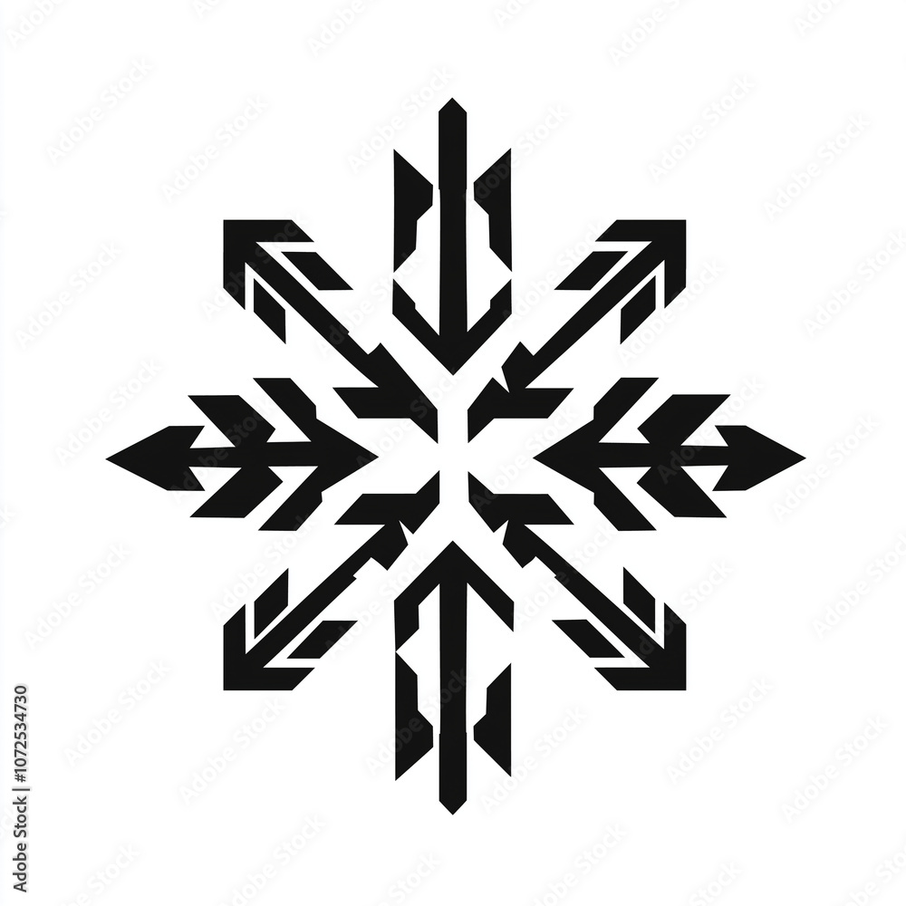 Abstract Black and White Snowflake Design Abstract Black and White Snowflake Design