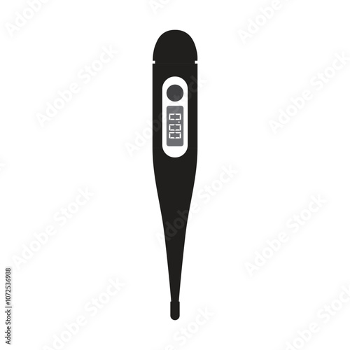 Thermometer silhouette. Medical Digital Thermometer icon vector illustration design on white background.