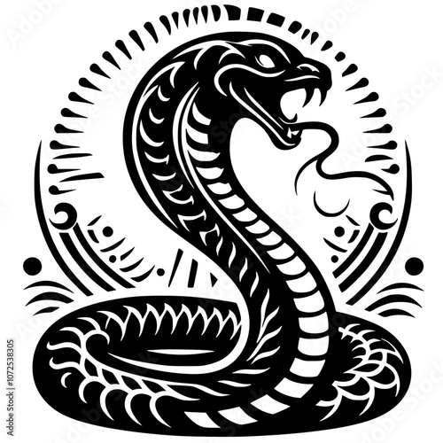 Silhouette of king cobra