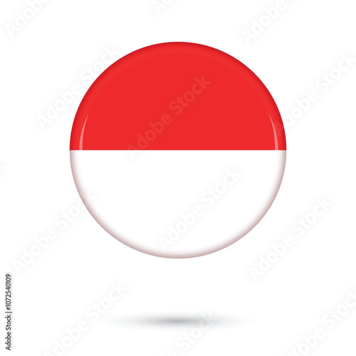 ٰIndonesia flag round glossy shiny button official colors vector illustration isolated on white background. Indonesia flag badge for Independence Day 17th August celebration template banner poster Free Download ٰIndonesia flag round glossy shiny button official colors vector illustration isolated on white background. Indonesia flag badge for Independence Day 17th August celebration template banner poster - GFXLoad