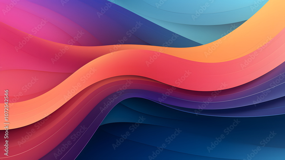 2D Abstract Art with Solid Monochrome Background
