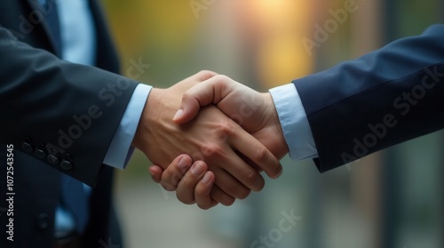 Businessman Handshake Symbolizing Teamwork in Merger and Acquisition