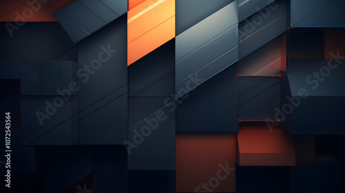 Elegant 2D Abstract Wallpaper on Monochrome Solid Background