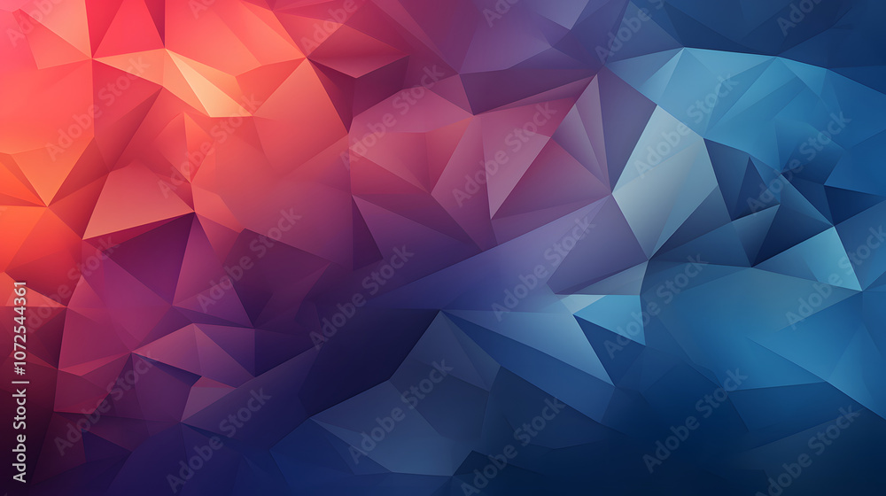Geometric 2D Abstract Wallpaper with Simple Solid Background - Generative AI