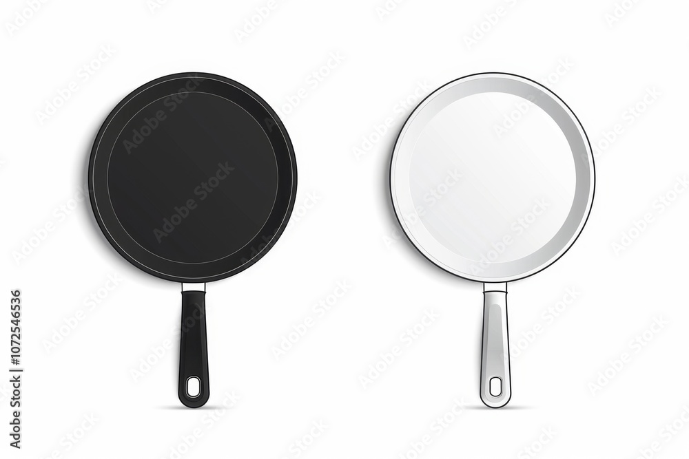 Frying pan icon, empty nonstick cookware sign, non stick symbol skillet, saucepan emblem, pan isolated Frying pan icon, empty nonstick cookware sign, non stick symbol skillet, saucepan emblem, pan isolated