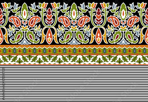 Obraz na płótnie seamless beautiful wallpaper cards border design floral leaf vintage ornament Victorian geometric ethnic print paisley pattern w salonie
