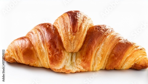 croissant breakfast isolated on white