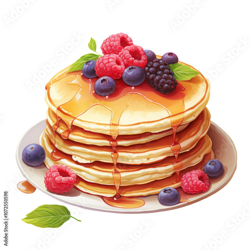 Watercolor cake element isolated on transparent background, sweet collection