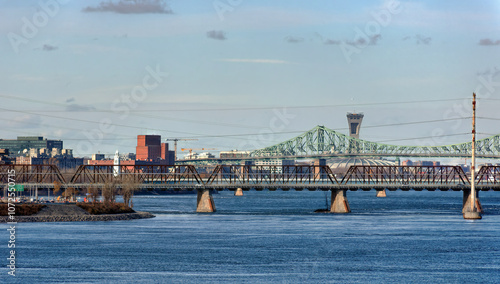 Montreal Cityscape with Bridges and Olympic Stadium