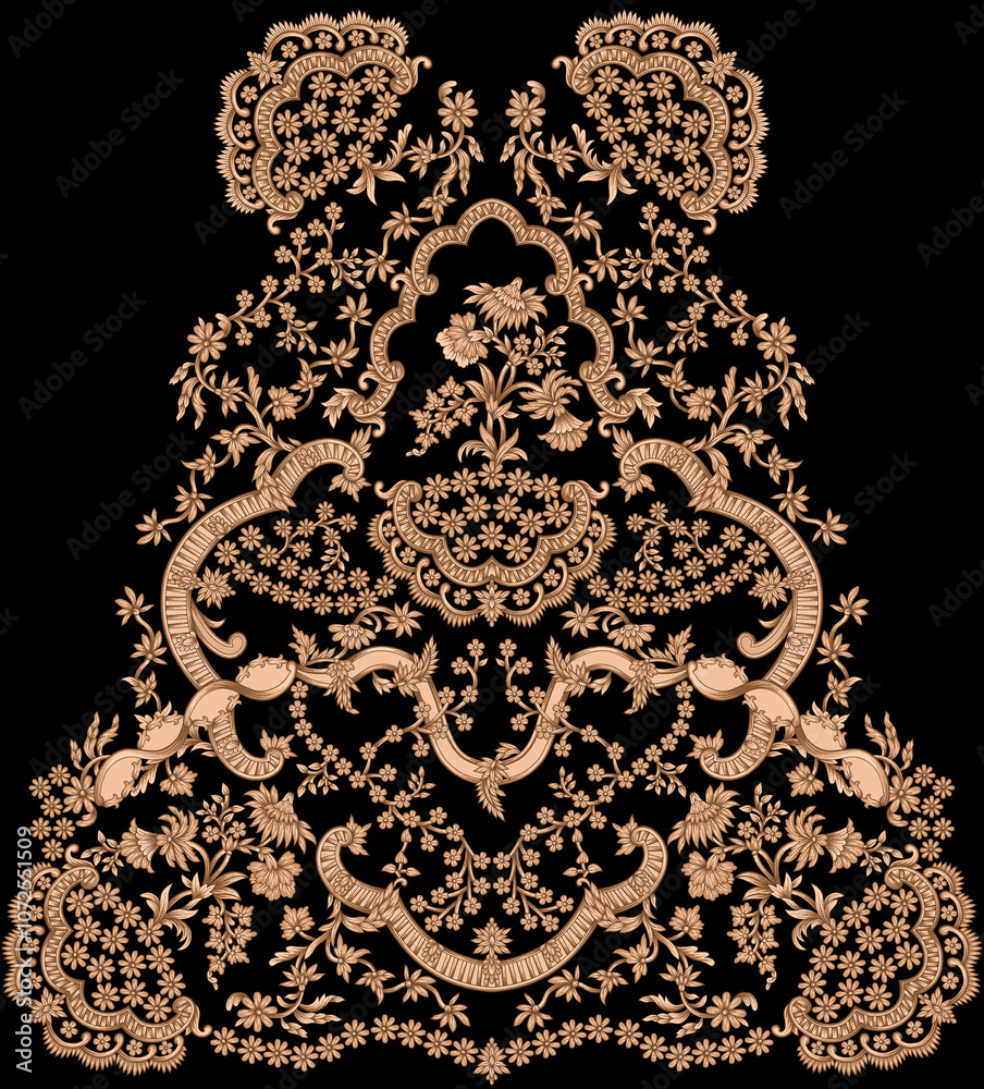 black and white background with ornament motive