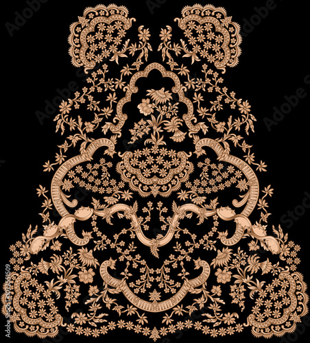 Obraz na płótnie black and white background with ornament motive w salonie