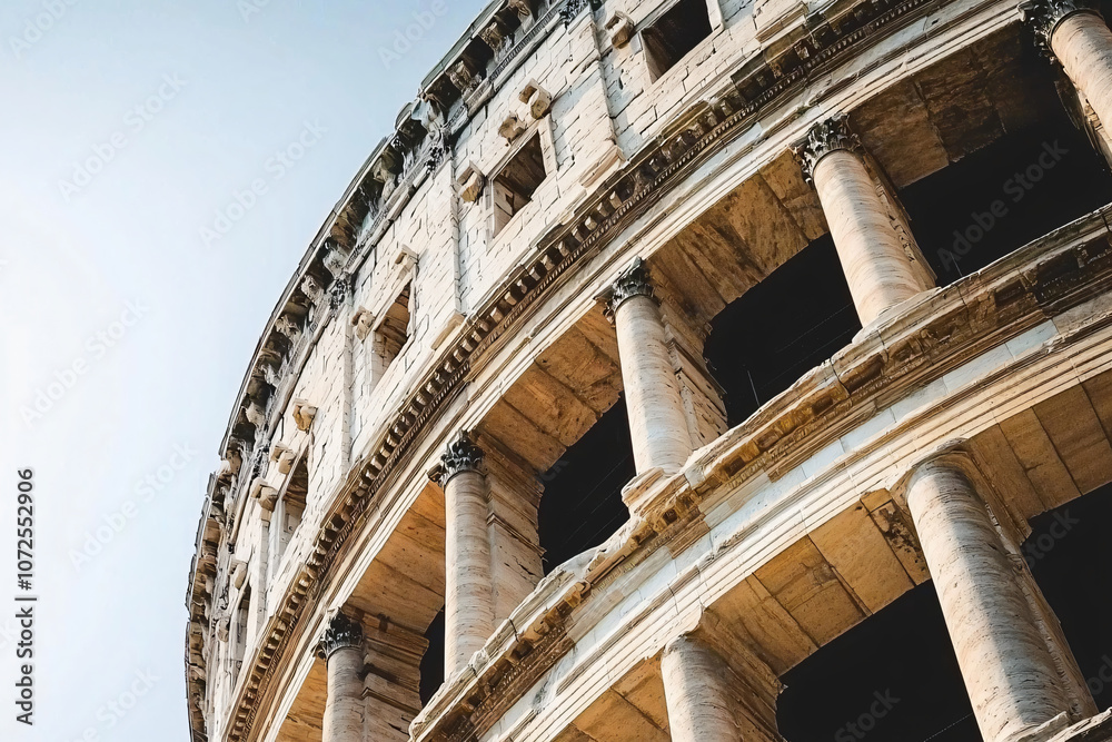 Fototapeta premium full dome fresco combining classical architecture with quantum computing elements