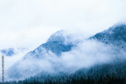 misty mountain photo