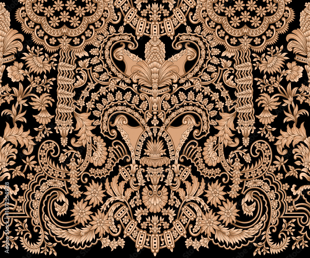 seamless beautiful wallpaper cards border design floral leaf vintage ornament Victorian geometric ethnic print paisley pattern