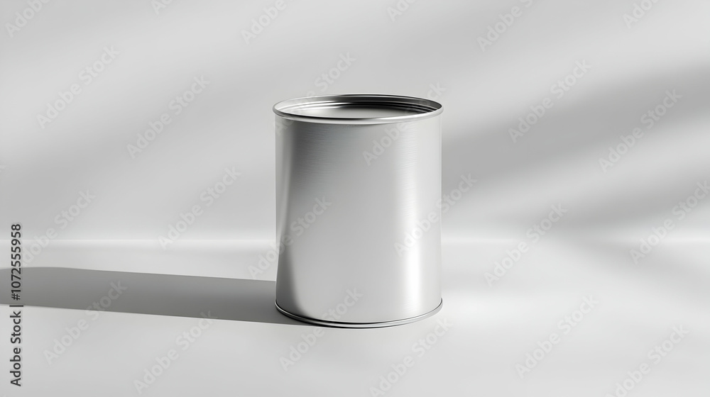 Minimalistic tin can mockup with a sleek matte finish, isolated on a white background with soft shadows - Minimalistic tin can mockup with a sleek matte finish, isolated on a white background with soft shadows -