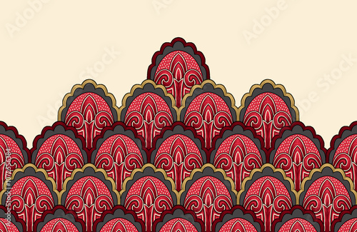 Obraz na płótnie seamless beautiful wallpaper cards border design floral leaf vintage ornament Victorian geometric ethnic print paisley pattern w salonie