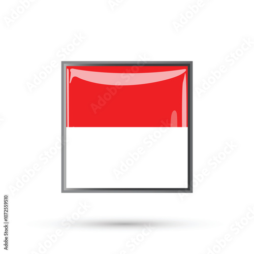 Free Download ٰIndonesia flag square glossy shiny button official colors vector illustration isolated on white background. Indonesia flag badge for Independence Day 17th August celebration template banner poster - GFXLoad