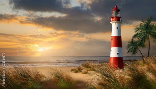 lighthouse at sunset