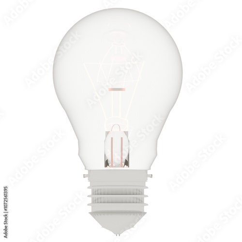 3d render light lamp bulb with transparent background