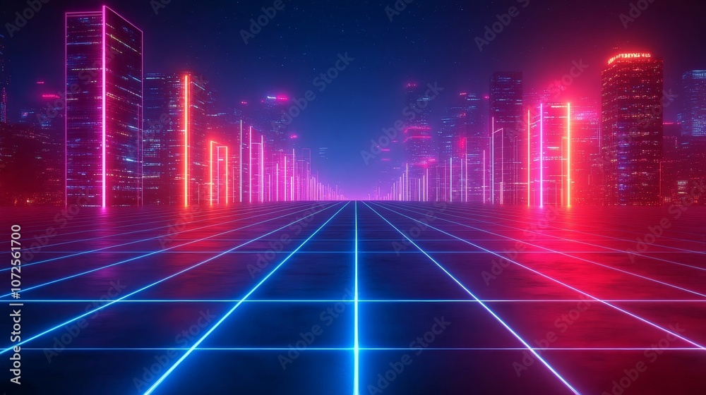 Abstract glowing dots and lines representing digital landscape and data flow visualization Abstract glowing dots and lines representing digital landscape and data flow visualization