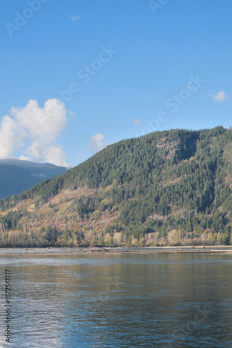 Island 22 Regional Park along Fraser River during a fall season in Chilliwack, British Columbia, Canada