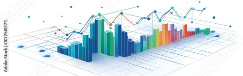 Colorful graph showcasing data trends and analysis for presentations