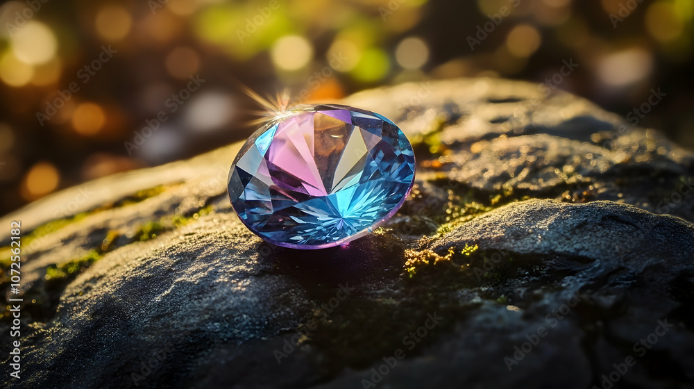 Rare Alexandrite Gemstone with Unique Color-Changing Properties from Green to purple, Featuring Pristine Clarity. Rare Alexandrite Gemstone with Unique Color-Changing Properties from Green to purple, Featuring Pristine Clarity.