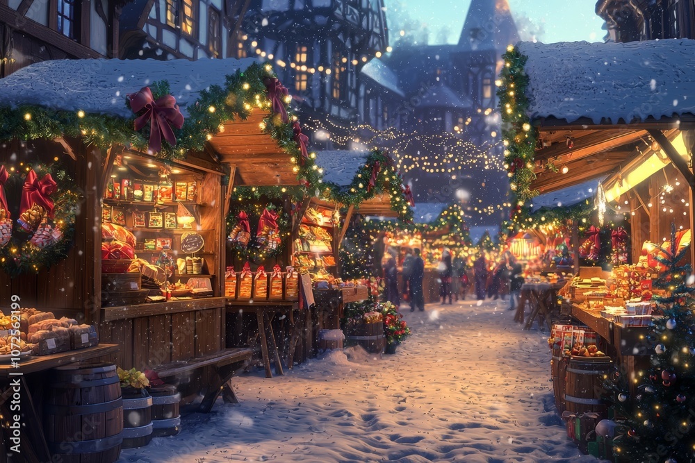 Christmas Markets Europe Stalls Lights Holiday Shopping Christmas Markets Europe Stalls Lights Holiday Shopping