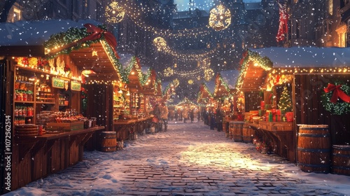 Christmas Markets Europe Stalls Lights Holiday Shopping