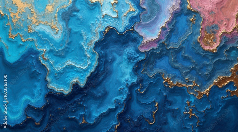 Abstract Colorful Background with Liquid Blue and Gold Texture Luxury Mineral Ink Pattern Abstract Colorful Background with Liquid Blue and Gold Texture Luxury Mineral Ink Pattern