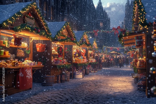 Christmas Markets Europe Stalls Lights Holiday Shopping
