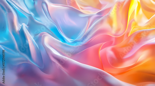 3d render of an abstract holographic wavy cloth. Abstract. Illustration