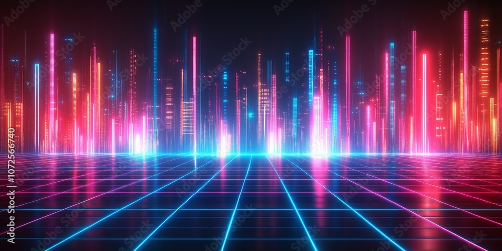 Abstract glowing dots and lines creating a digital data landscape Abstract glowing dots and lines creating a digital data landscape