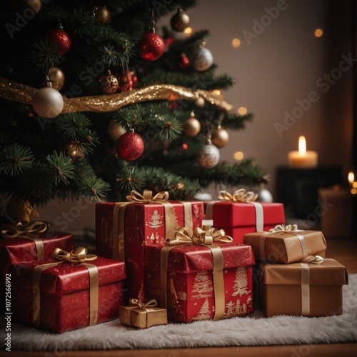 christmas tree and gifts