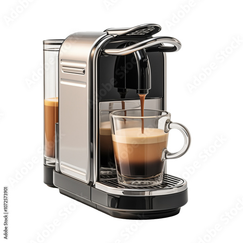 Coffee Machine Isolated On Transparent Background	