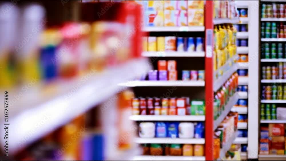 A dynamic, blurred background shot of supermarket shelves, showcasing rows of cans, boxes, and bottles. A dynamic, blurred background shot of supermarket shelves, showcasing rows of cans, boxes, and bottles.