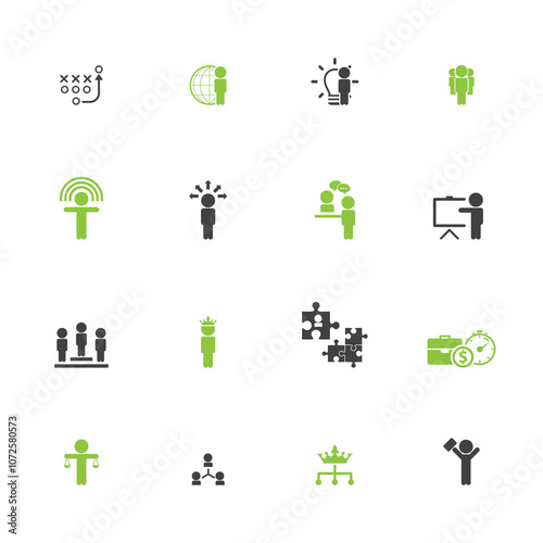 Universal business management and human resources icon set. Universal icons for web and mobile. Vector.