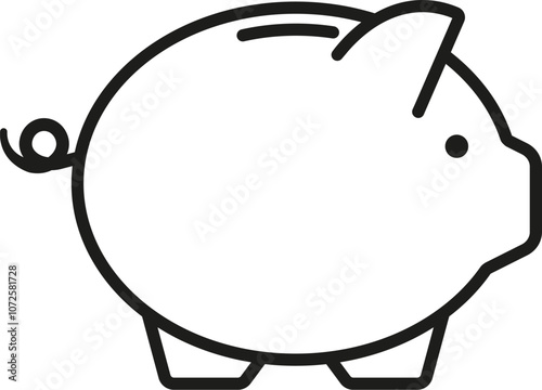 Piggy bank icon. Vector. Line style.