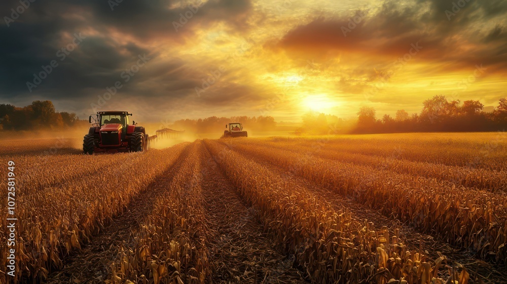 Fototapeta premium Agricultural harvesting created with Generative AI