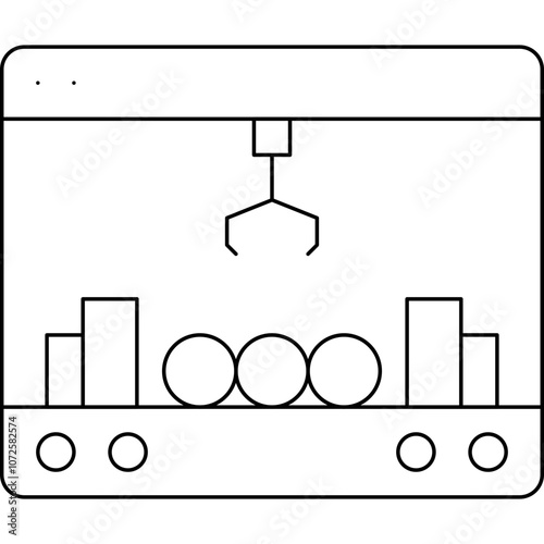 Claw machine single vector icon