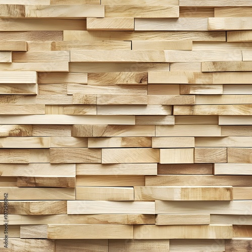 wallpaper background of horizontal 3d light brown oak cladding panels on wall