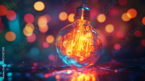 Realistic digital art lamp design with bright lighting effects image