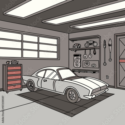 A simple and tidy garage,
