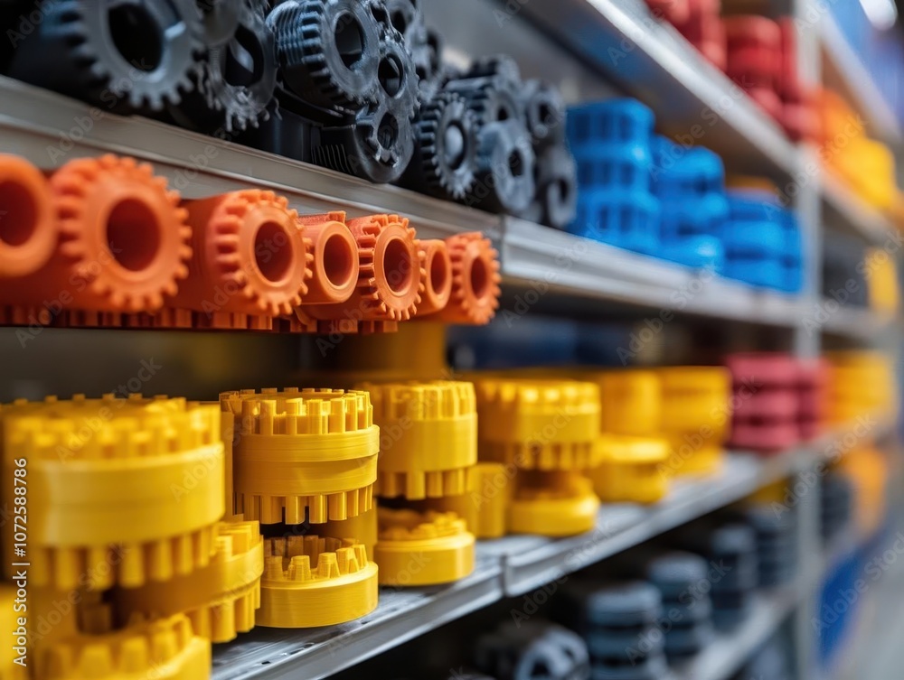 A photograph of 3D printing parts in a logistics setting for fast prototyping, Innovation, Modern and practical A photograph of 3D printing parts in a logistics setting for fast prototyping, Innovation, Modern and practical