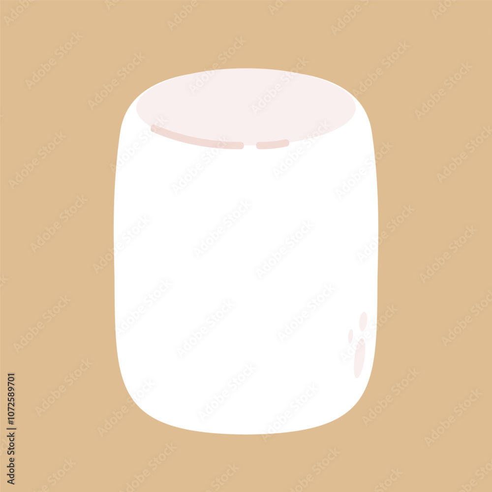 Marshmallow isolated on brown background. Marshmallow vector. Marshmallow isolated on brown background. Marshmallow vector.