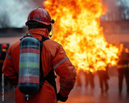 A shot of employees practicing fire evacuation procedures, Safety, Prepared and attentive